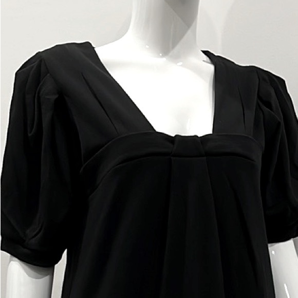 COUNTRY ROAD 100% Merino Wool. Black Midi Dress, Short Sleeve, Relax Fit - Picture 2 of 7